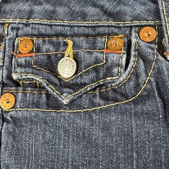 Vintage True Religion Jeans Womens 28 Blue Joey Low Rise Flare Made in USA Y2K - Picture 16 of 16